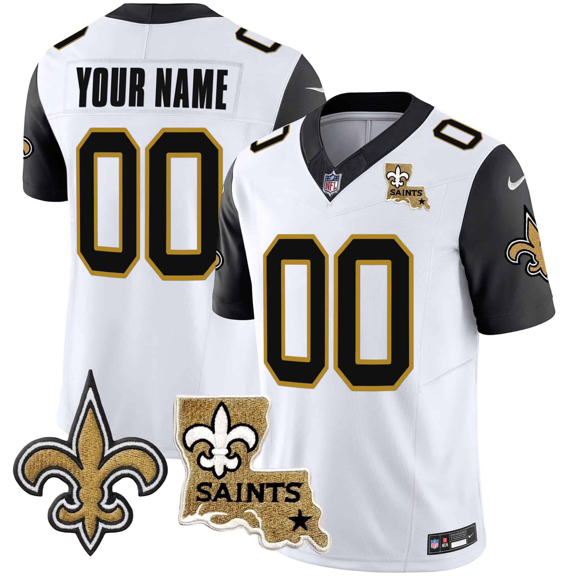 Men New Orleans Saints White 2024 Nike 1987 Legacy Vapor Custom Jersey V2 style 2